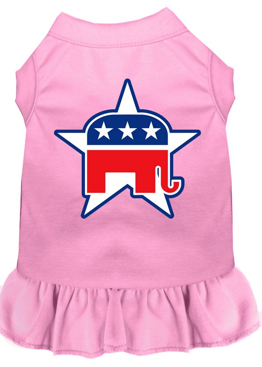 Republican Screen Print Dress Light Pink Lg